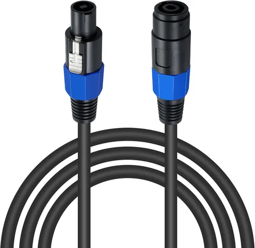 Poyiccot Cables de extensión Speakon de 6 pies, cable Speakon macho a hembra, cable de audio para escenario DJ PA para amplificador de altavoz,