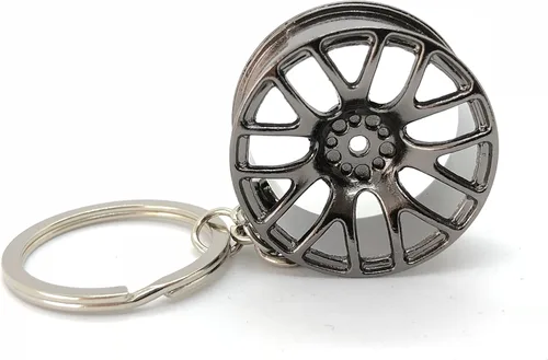 Miniatura 4 de GT/ Rotors Cinco piezas de llaveros de autopartes - Turbo, cambio manual de seis velocidades, rueda, rotor de freno rojo, llave mini Negro