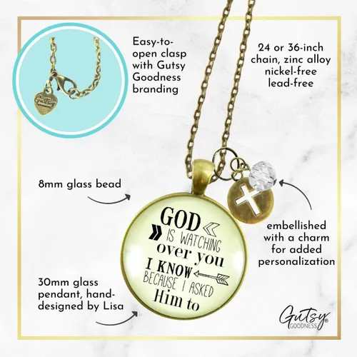 Miniatura 28 de Gutsy Goodness Faith He Cares - Collares hechos a mano con mensaje para mujer cristiana