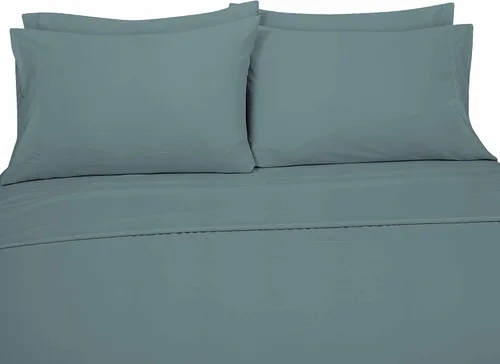 Miniatura 59 de ROYALE LINENS Juego de sábanas Cal King de 4 piezas, ropa de cama de microfibra suave cepillada de 1800 hilos, 1 sábana bajera, 1 sábana encimera, 2