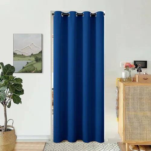 Miniatura 107 de BGment Cortina de Puerta Corredera de Moda 120 X 96 Pulgadas, Cortinas Opacas Térmicas Anchas que Oscurecen la Habitación Divisor de Habitación Azul