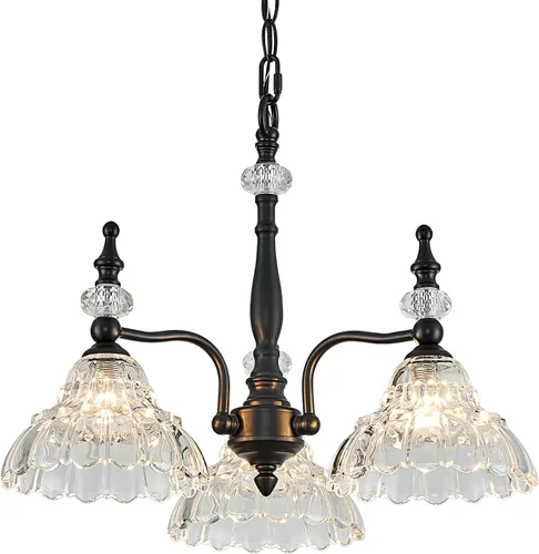 Miniatura 14 de HDDFL Candelabro de 3 luces, lámpara moderna colgante para comedor, entrada, sala de estar, dormitorio, cocina, marrón y latón