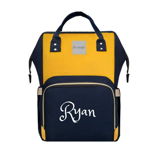 Miniatura 21 de Bolsa de pañales grande personalizada, bolsa de mano, mochila - Monograma personalizado bordado para bebé/bolsa de bebé (negro)