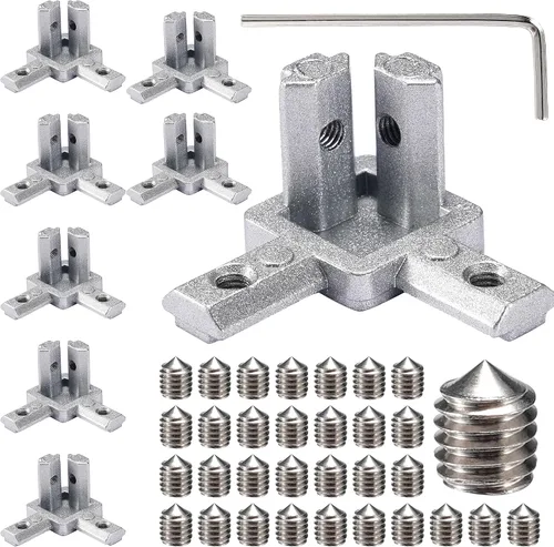 Miniatura 19 de BELLA BAYS 40Series 10Sets de conector interior negro en forma de L, conector de esquina oculta, accesorios de extrusión de aluminio 4040