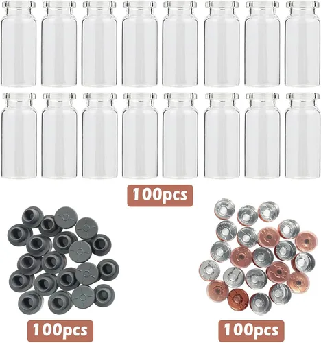 Miniatura 2 de YaeTek Engarzadora manual de viales de 0.787 in, máquina de sellado manual con 100 frascos + tapones + tapones, herramienta de prensado de tapas