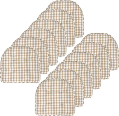 Miniatura 103 de Sweet Home Collection - Cojín de espuma viscoelástica para silla con capitoné, antideslizante, parte trasera de goma, en forma de U, 17 x 16 Piel