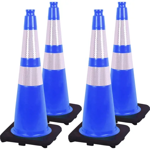 Miniatura 27 de Conos de Tráfico de PVC Naranja/Verde Fluorescente, Cono de Estacionamiento con Base Negra Pesada Estructuralmente Estable Resistente a