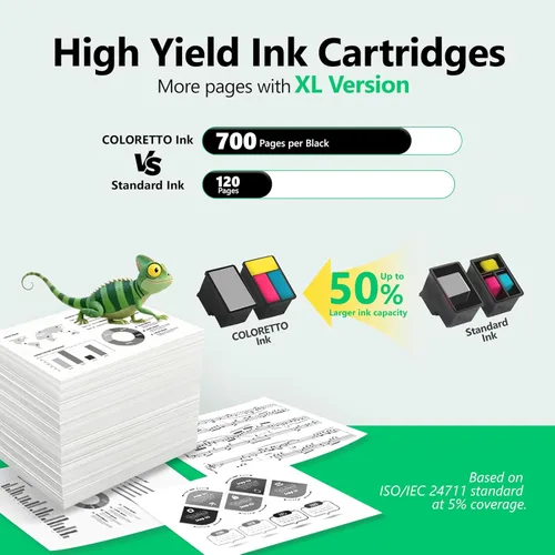Miniatura 3 de COLORETTO 65XL - Cartucho de tinta negro para HP 65 65XL, cartucho de tinta negra para impresoras HP Envy 5055 5052 5058 Deskjet 2652 3755 3772 3700