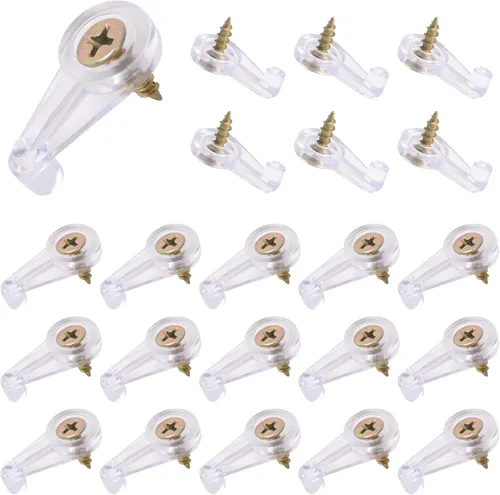 Miniatura 12 de Morobor Kit de 50 clips de retención de vidrio, clips de retención de panel de vidrio de 0.157 pulgadas, clips de retención de plástico para puerta