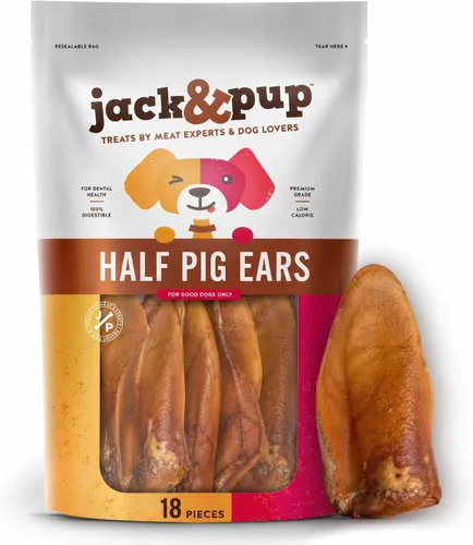 Miniatura 11 de Jack & Pup Astillas de orejas de cerdo (1 libra) – Masticables naturales de primera calidad para perros, orejas de cerdo, golosinas saludables