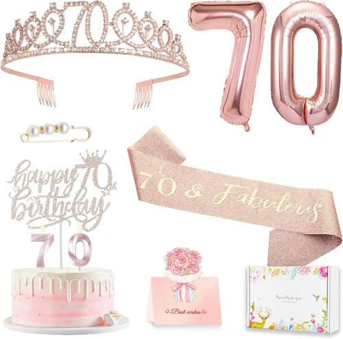 Miniatura 24 de Decoraciones de cumpleaños número 20 para mujer, banda y corona de cumpleaños, decoración de pastel y velas, globos de números, regalos de 20