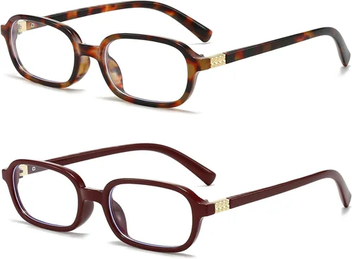 Miniatura 17 de Breaksun Gafas Retro Rectangulares para Mujeres y Hombres, Gafas Pequeñas Cuadradas con Bloqueo de Luz Azul, Anteojos Vintage