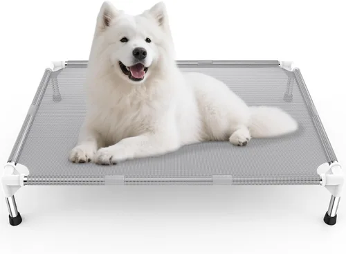 Miniatura 11 de Cama elevada para perros con tela refrescante Teslin - Catre ligero para perros pequeños, malla transpirable impermeable y lavable, cama elevada