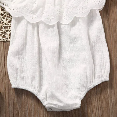 Miniatura 6 de Baby Girl Romper Jumpsuit Off Shoulder Lotus Leaf Bodysuit Infant Clothes Outfit