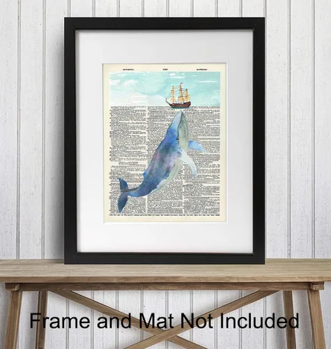 Miniatura 2 de Arte de Pared con Diccionario Náutico de Ballena - Foto de 8x10, Imagen - Océano, Mar, Playa, Decoración del Hogar, Decoración Shabby Chic - Regalo