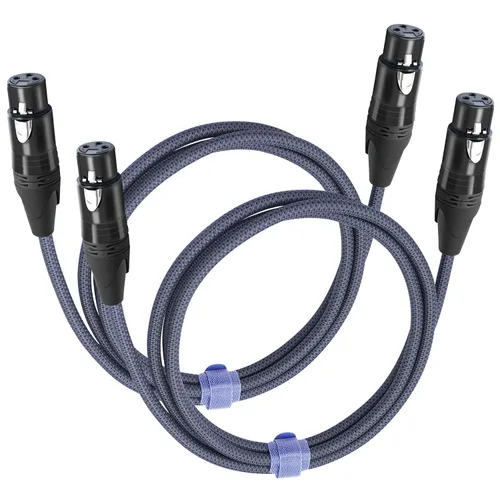 Cable de audio de equilibrio de 3 pines hembra a hembra, cables de conexión de micrófono de 3 pines, cables de conexión XLR hembra a hembra DMX para