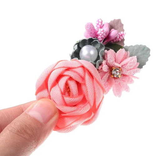 Miniatura 6 de Beaupretty 9 pinzas para el pelo de flores simuladas con diseño floral, accesorios de estilo bohemio para mujeres y niñas, fiesta diaria en la playa