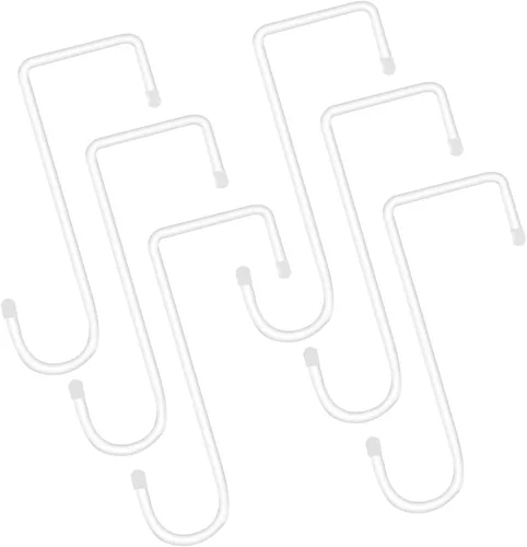 Miniatura 8 de Ganchos para valla de vinilo, paquete de 6 ganchos colgantes de pérgola de patio de 2 x 6 pulgadas, ganchos de acero con recubrimiento en polvo