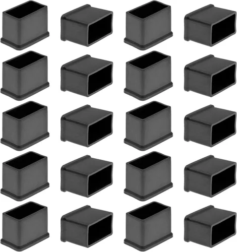 Bonsicoky 20 tapas rectangulares de goma para patas de muebles de 1.18 x 0.59 pulgadas (1.181 in x 0.591 in), protectores de piso flexibles de
