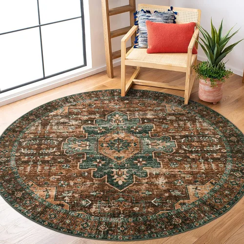 Miniatura 10 de Moynesa Alfombra de pasillo ultra fina lavable de 2 x 6 pies, antideslizante, resistente a las manchas, alfombra vintage que no desprende para Gris