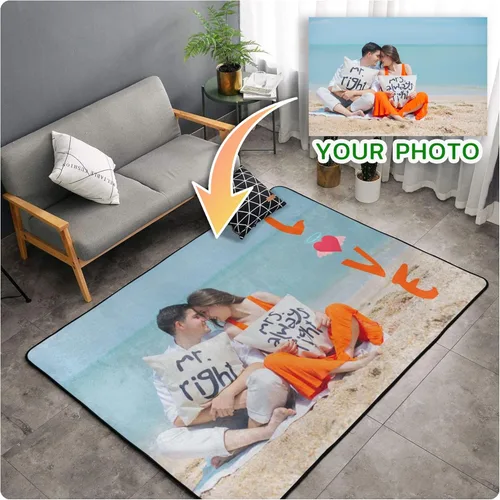 Miniatura 6 de Alfombra personalizada con logotipo para dormitorio, alfombras personalizadas añade tu propia foto y texto, alfombra de área personalizada