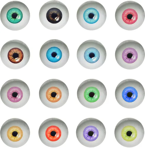 Miniatura 9 de Julie Wang Cabujón de ojos humanos de cristal con parte trasera plana de 0.236 in para esculturas artísticas de Halloween, accesorios, máscaras