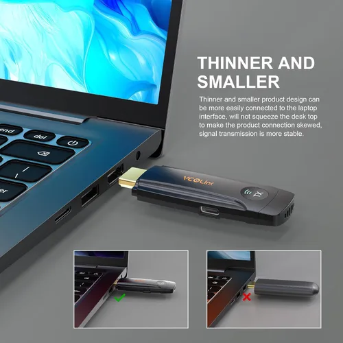 Miniatura 8 de Transmisor y receptor inalámbrico HDMI, adaptador de pantalla inalámbrico 4K HD y 2.4G y 5G, kit extensor HDMI compatible con USB C Streaming Video