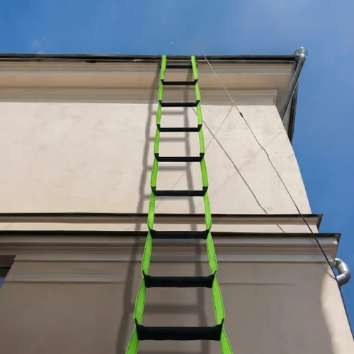 Miniatura 2 de Escalera de escape de incendios, escalera de cuerda de seguridad portátil de 10 pies con 2 ganchos para hogares de 2 a 3 pisos, multiusos para niños