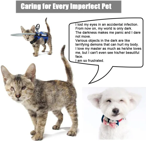 Miniatura 6 de Anillo ciego para perro, arnés ciego ajustable para perro, parachoques ciego para proteger gatos y perros con ceguera, visión borrosa, ojos enfermos