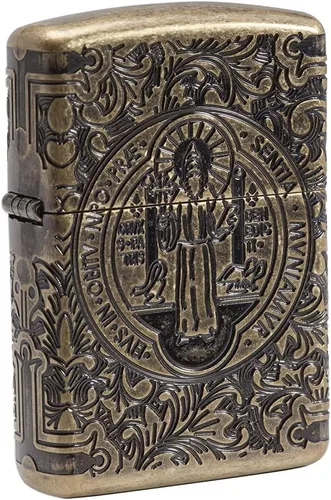 Miniatura 4 de Zippo - Encendedor de bolsillo cruzado Armadura San Benito Latón