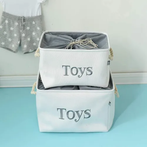 Miniatura 6 de Almacenamiento de juguetes para niños, caja de juguetes ligera y plegable, organizador de almacenamiento de juguetes con asa, cestas