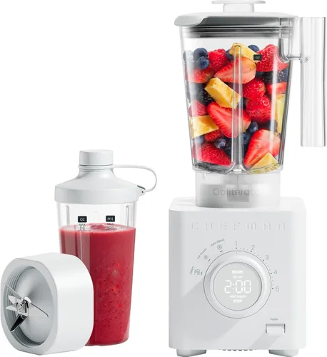 Chefman Obliterator - Licuadora de encimera de 48 onzas para batidos, motor de 1380 W para triturar hielo, nueces y frutas congeladas con cuchilla