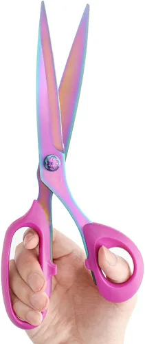 Tijeras de Costura Afiladas, Tijeras Profesionales de Servicio Pesado con Revestimiento de Titanio de Acero Inoxidable Forjado Multiusos para Tela,