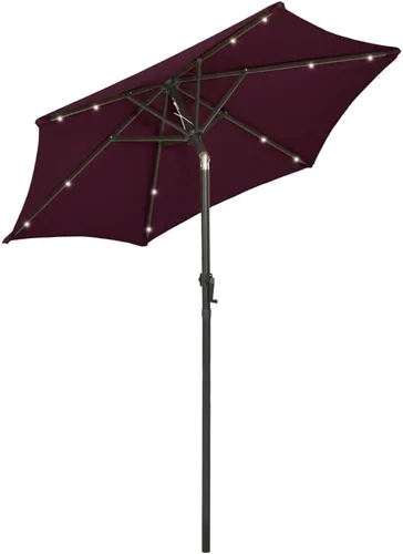 Miniatura 2 de vidaXL Sombrilla inclinable con luces LED, protección UV y resistente a la humedad, construcción de aluminio duradera, 78.7 pulgadas de diámetro
