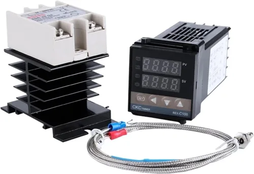Miniatura 2 de REX-C100 Digital RKC PID Thermostat Temperature Controller Digital 240V REX-C100＋K Thermocouple Probe＋Heat Sink＋40A SSR(3pcs)