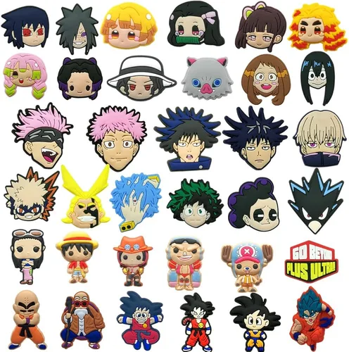 Dibujos animados para zapatos de anime se adapta a la decoración de sandalias de zuecos de bricolaje dibujos animados de PVC accesorios para zapatos