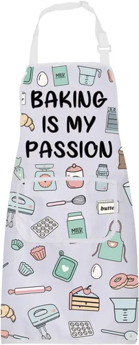 BNQL Delantal para hornear, regalos para los amantes de la repostería, regalos para hornear es mi pasión, divertido delantal para hornear con