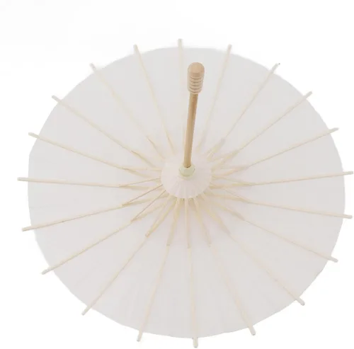 Miniatura 3 de Honio Kids Paper Parasol Retro Bamboo and Paper for Smooth Opening and Closing Elegant Paper Parasol White