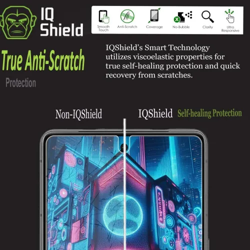 Miniatura 5 de IQShield Paquete de 2 protectores de pantalla para Google Pixel 7, fácil instalación, antiarañazos, antiburbujas, película de TPU transparente