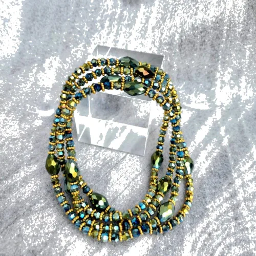 Miniatura 21 de Cuentas de cintura africana elásticas hechas a mano, colección Radiance, cuentas de cintura brillantes lujosas y elegantes