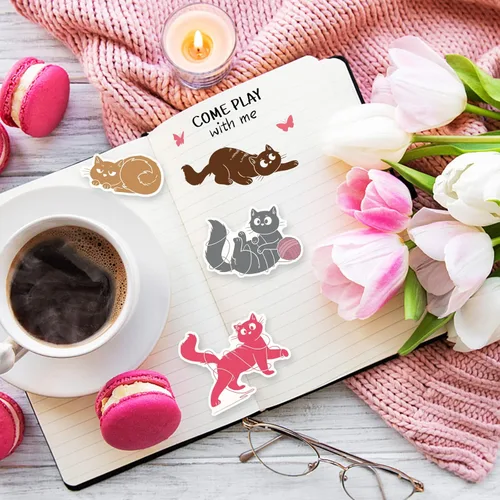 Miniatura 7 de INFUNLY Sellos y troqueles de gato para hacer tarjetas Juego de sellos y troqueles de gato transparentes Troquel de corte de metal Sellos de goma