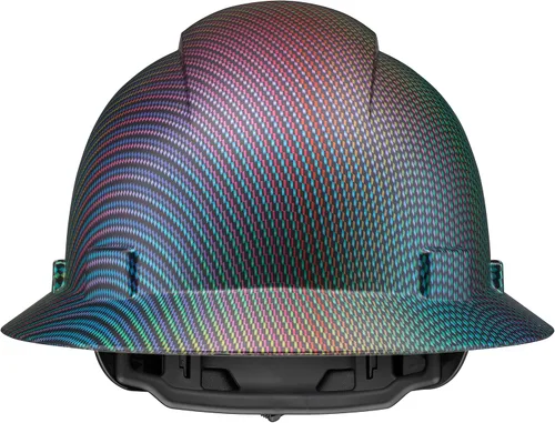 Miniatura 9 de Casco duro OSHA de ala completa sin ventilación con diseño de tatuaje/calavera con acabado mate con suspensión de 6 puntos