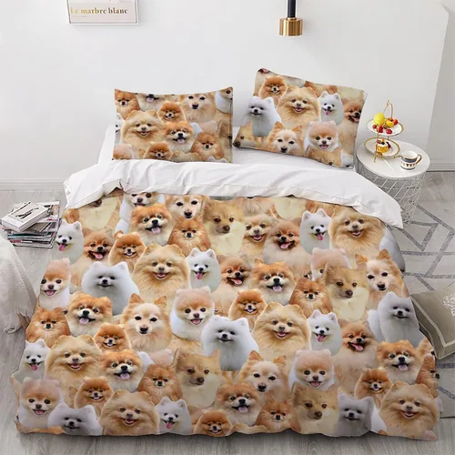 Miniatura 6 de Airedale Terrier - Juego de funda de edredón con estampado de cara de perro, juego de ropa de cama de 3 piezas, juego de funda de edredón suave