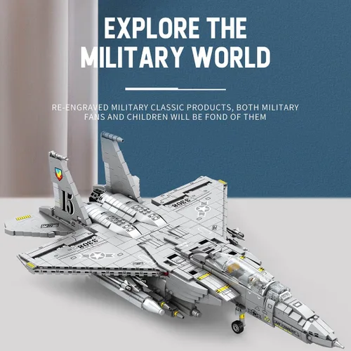 Miniatura 5 de Technic F-15E Eagle Fighter Jet Kit de construcción, serie militar de bloques de construcción (2216PCS)