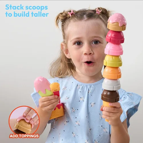 Miniatura 5 de lalalark Juguete de helado para niños pequeños, comida de juego que cambia de color, juguete de simulación para juegos de rol, accesorios de cocina