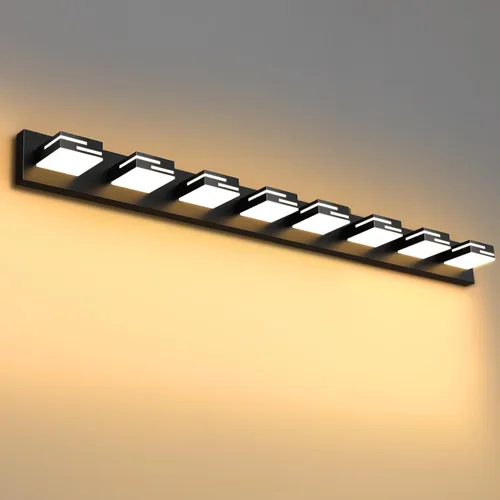 Miniatura 18 de Lámparas LED modernas para tocador de baño, 4 luces, 5CCT, regulables, color negro mate, para accesorios de iluminación de baño sobre espejo