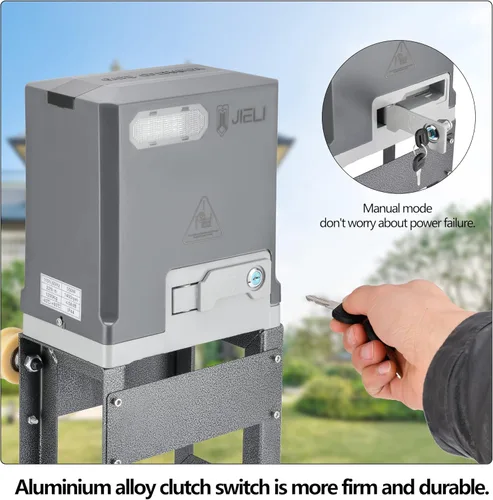 Miniatura 2 de JIELI Abridor automático de puerta corredera de 3300 libras con 4 controles remotos, motor eléctrico de puerta deslizante de entrada rodante, kit