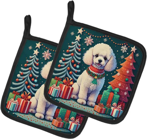 Miniatura 30 de Caroline's Treasures Fawn Pug - Par de soportes para ollas de Navidad, resistentes al calor, juego de ollas para horno, almohadillas calientes