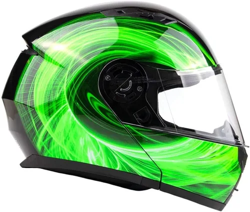 Miniatura 10 de Casco de motocicleta modular para adultos DOT con anteojos de sol retráctiles de cara completa abatibles Typhoon TH158