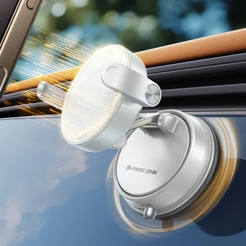 Miniatura 10 de MAGIC JOHN Soporte de coche MagSafe [20 imanes N55 y brazo de clip] Soporte magnético ajustable de 360° para teléfono de automóvil, soportes